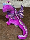 Toys R Us Animal Alley Dragon Stuffed Animal Plushie Magenta Purple 2000