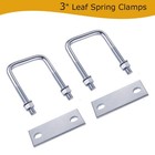 2pcs Leaf Spring Clamp Kit  Fits Up To 3 Inch Wide Springs  Locks Silver 