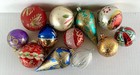 Vintage Glass Christmas Ornaments Mixed Lot Of 12 Mid Century