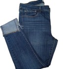 Levis 711 Skinny Womens Jeans Dark Wash Mid-rise 32x30  hem Is Cut 