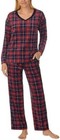 2pc Nautica Sz xl Women s Silky Stretch Fleece Pajama Sleepwear Set Red Plaid