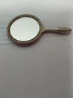 Antique Vintage Beautiful Silver Plated 9    Ornate Vanity Hand Held Mirror Heavy