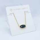 Kendra Scott Elisa Pendant Gold Necklace In Green Cat s Eye Stone