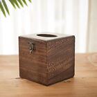 Wood Tissue Box Cover Decorative Square Facial Tissue Holder Napkin For Bathroom