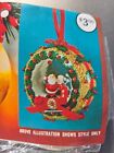 Walco Mr    Mrs  Santa Claus Panorama Wreath Sequin Bead Christmas Ornament Kit