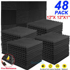 12 96 Pack 12 x12 x1  Acoustic Foam Panel Wedge Studio Soundproofing Wall Tiles