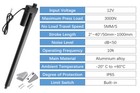 12v Linear Actuator With Remote Heavy Duty Waterproof Stroke 2  40  660lbs 3000n
