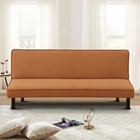 Home Office Modern Futon Convertible Sofa Bed Adjustable Backrest Flannel Orange