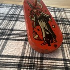 Vintage 1940 Halloween Tin Noisemaker Crank Witch   Black Cat Moon