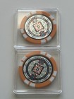 Lot Of Two  2  Individual Rare 2017 Satori Orange Bitcoin Poker Chips Unredeemed