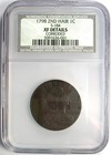 1798 Draped Bust Large Cent 1c Coin S-184 - Ngc Xf Details  ef  Ncs  - Rare Date