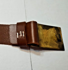 Civil War Reproduction Cs Buckle And Brown Leather Belt Large Adjustable