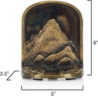 Cast Iron Mountain Bookends Set  Antique Brass Book Ends  2 Decorative Book Hol