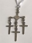 Vintage Sterling Silver Yalalag Cross Pendant Large Unsigned Taxco  Mexico