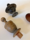 Antique Finial Lot Of 3 Early Original Turning
