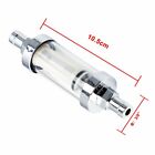 2pcs 9748 Universal Fuel Filter    clear View Inline 3 8  Chrome Hose Barb Petrol
