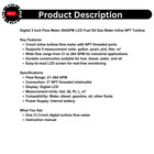 Digital 3 Inch Flow Meter 264gpm Lcd Fuel Oil Gas Water Inline Npt Turbine