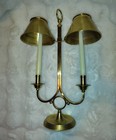 Vintage French Style Double Arm Brass Bouillotte  Adjustable Candle Lamp