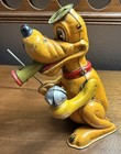 Marx Line Mar Pluto Drum Major Tin Litho Wind Up Motion Toy Vintage Walt Disney