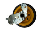 Single Rock N Roller 6  X 3  Ground Glider Wide Caster Wbrake  for R14 Carts 