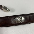 Vintage Leather Belt Mens 36 Brown Western Golf Concho Studded Silver Buckle