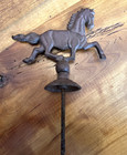 Antique   Vintage Cast Iron Prancing Horse Finial Topper