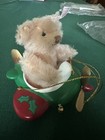New Steiff 2016 Christmas Ornament Bear In Airplane - Danbury Mint