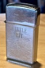 Vintage 1967 Zippo Lighter High Polish Chrome Slim 16 Hole engraved    little Bit   