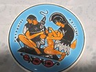 6 - 11  Round Hand Painted Enameled Tile Greek Coasters With Holder