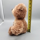 First   Main Mac Teddy Bear Plush 12  Brown Tan Stitched Curly Hair Glittery Eye