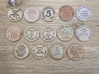 Vintage Lot Of 14 Assorted Wooden Nickels