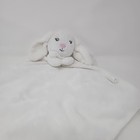 Modern Baby Bunny Rabbit White Security Blanket Lovey Embroidered Eyes Nose