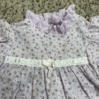 Vtg Girls Toddler Purple Ditsy Floral Smocked Ruffle Dress Lace 70s 80s 12m