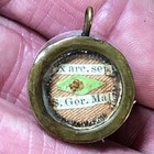 Antique Relic St Gerard Majella Brass Theca   c  1840  Intact Wax Seal Strings