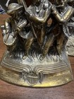 Vintage Cast Iron Patriotic Soldier Bookends Pair American Flag Military Design