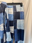 2 Piece Matching Set Faux Denim Patchwork Spandex Womens Size Medium Nwot