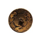 Vintage French Hand Painted Champleve Enamel Floral Metal Round Button