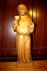 Antique 25  Hand Carved Wood Monk Friar Brother Conrad Statue Figure Sculpture