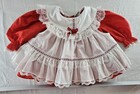 Bryan Dress Baby Girl 3 - 6 Mos Red Full Circle Apron Pinafore Vintage 80s