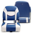 Northcaptain Deluxe White pacific Blue Low Back Folding Boat Seat  2 Seats