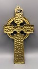 Vintage Brass Celtic Cross Wall Hanging Knotwork Irish Christian Plaque 10   