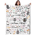 Cat Gifts Blanket For Women Girls Cats Blankets For Cat Lovers Throw Plush St   