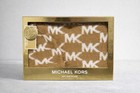 Michael Kors Logo Knit Hat   Scarf Gift Set     Brown white     Brand New In Box