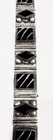 Vtg Mexico Alpaca Silver Carved Black Onyx Panel Bracelet