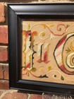 Antique Paper Punch Sampler In God We Trust Framed Victorian Motto  Extra Nice