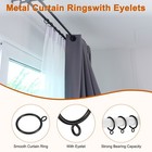 10-pack Curtain Ring With Eyelet 1 5 Inch Id Fits Up To 1 2 Inch Rod  black  