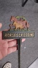 Cast Iron Horse And Colt Welcome Sign Garden Stake Home Decor Plaque  very Cute 