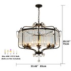 Crystal Chandeliers Black Pedant Lamp 33inch Vintage Ceiling Light Living Room