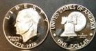 1976 S Eisenhower Dollar Type 1   2 Gem Cameo Clad Proof 2 Coin Ike Set Us Mint 