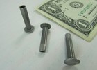 100 Plain Steel Truss Head Semi-tubular Rivets 3 16  Dia X 7 8  Long   3 4  Grip